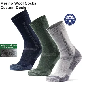 Men Merino Wool Cushioned Trekking Cycling Work Outdoor Hiking Sports Socks