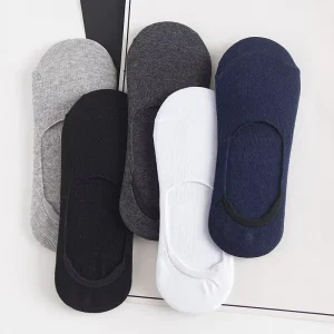 Men No Show Socks Breathable Disposable Summer Casual Solid Color Invisible Anti Slip Polyester Socks
