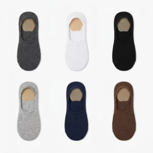 Men No Show Socks Invisible Loafer Liner Socks Silicone Heel Grip Non Slip Low Cut Cotton Socks for Dress Shoes Sneakers
