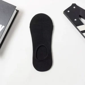 Men No Show Socks Low Cut Casual Invisible Black Socks