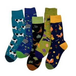 Men Socks 100 Cotton Fashionable Custom Animal Theme Cattle Hippo Kangaroo Rabbit Fox Carrot Rose Cute Unisex Socks