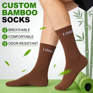 Men Socks Anti-Bacterial Bamboo Fiber Socks Cotton Knitting Jacquard Quick Dry Design Logo Custom Socks