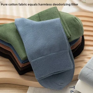 Men Socks Cotton Men’s Spring Casual Socks Deodorant Sweat-absorbing Anti-friction Mid-calf Solid Pattern Socks