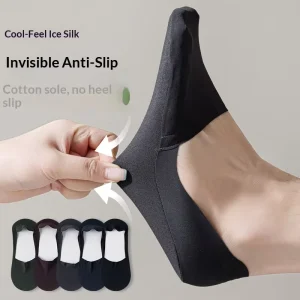 Men Socks Cotton Men’s Summer Thin Low-Cut Invisible Casual Socks Breathable and Sweat-Absorbing Silicone Anti-Slip