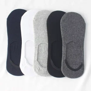 Men Socks Summer Thin Breathable Socks High Quality No Show Boat Socks Black Short for Students