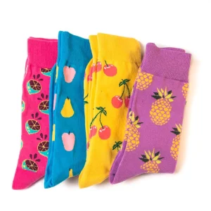 Men Style Design Cotton Jacquard Cute Pattern Tube Socks