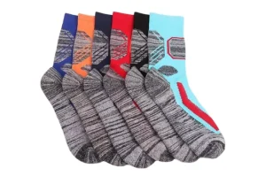 Men Terry Cushioned Athletic Crew Socks OEM Shock Absorption Basketball Running Hiking Socks Factory
