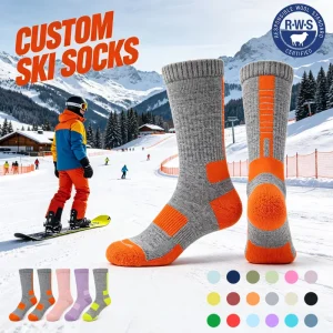 Men Thick Merino Wool Sports Thermal Winter Ski Knee High Custom Socks
