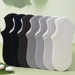Men Thin Cooling Natural Silk No Show Socks Summer Anti Bacterial Deodorant Non Slip Invisible Low Cut Socks