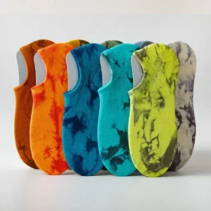 Men Tie Dye No Show Socks Soft Breathable Low Cut Invisible Socks Colorful Casual Daily Wear Antibacterial Summer Fashion Socks
