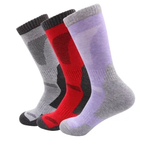 Men Winter Outdoor Warm Camp Crew Custom Logo Digital Printing Cuff Bottom Knitted Thick Comfortable Thermal Merino Wool Socks