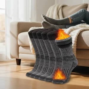 Men Winter Outdoor Warm Crew Knitted Thick Comfortable Thermal Merino Wool Socks