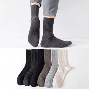 Men Winter Thermal Crew Socks Polyester Heavy Weight Odor Free Sweat Absorbing Business Socks