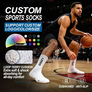 Men Women Custom Sports Running Basketball Athletic Breathable Towel Bottom Custom Logo Sport Sock