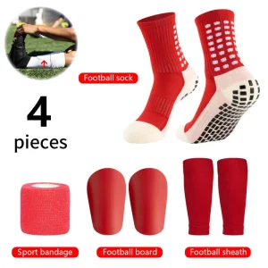 Men Women Shin Guard Sleeves Non Slip Soccer Sleeve Socks Grip Sport Socks Set Grip Soccer Socks