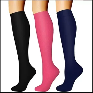 Men Women Spring Breathable Durable Knee High Sports Compression Socks with Cuff Bottom Custom Design Quick Dry