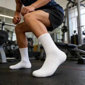 Men Women Summer Anti Slip Compression Cotton Crew Knitted Socks with Custom Cuff Body Logo for Soccer Cycling Gym Basketball