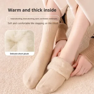 Men Women’s Cashmere & Wool Knitted Printed Anti Slip Over Knee Thermal Socks Luxuriously Soft Warm Winter House Boot Socks