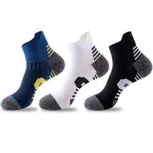 Men & Women’s Performance Ankle Socks Thick Terry Bottom Running & Basketball Socks with Moisture Wicking Fabric
