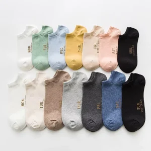 Men and Women Letter Tide Cotton Low Cut Boat Socks