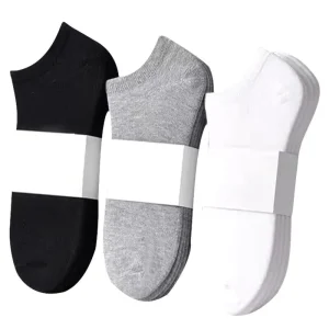 Men and Women Summer Black White Gray Low Tube Breathable Socks Business No Show Socks