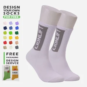 Men and Women’s Premium Breathable Comfortable Crew Athletic Socks Custom Design Logo Knitted Crew Sock