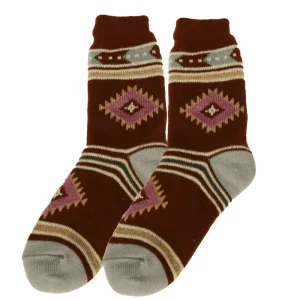 Men’s Acrylic Socks Fleece Lined Winter Socks with Diamond Cuff Design OEM Knitted Ski Socks for Bulk Export