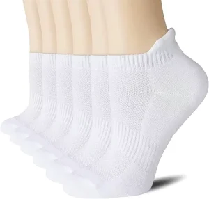 Men’s Ankle Athletic Cushioned No Show Sweat Absorbent Socks Knitted Letter Pattern Bottom Summer