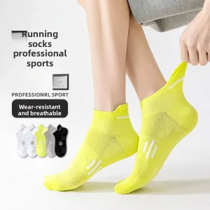 Men’s Ankle Sports Socks Knitted Cotton Deodorant Summer Thin Sweat Absorbent Anti Friction Running Marathon Youth Tube