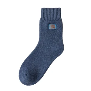 Men’s Anti-Bacterial ODM Merino Wool Socks Terry Cushion Thermal Mid-Calf Casual Daily Use