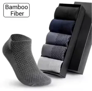 Men’s Anti Bacterial Socks Spandex Bamboo Polyester 5 Pieces Box