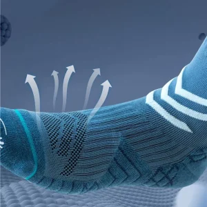 Men’s Anti Slip Crew Socks Quick Dry Breathable Compression Cotton Custom Logo Knitted Cycling Grip Football Sports Socks Cuff