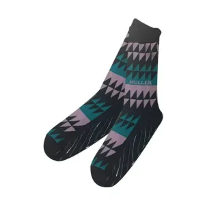 Men’s Anti-Slip Crew Trampoline Socks Standard Thickness Sport Socks with Jacquard Pattern for Spring Use in Park & Gym
