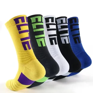 Men’s Anti-Slip Soccer Socks Cotton Polyester Grippy Knitted Stockings Non-Slip Fitness Crew Style Sock