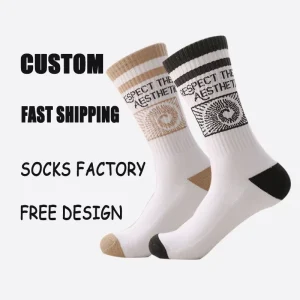 Men’s Athletic Crew Cotton Sporrt Socks with Sport Team Logo