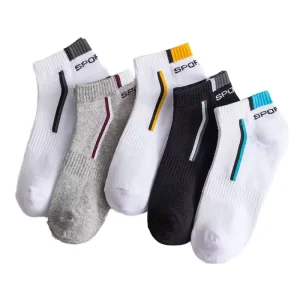 Men’s Athletic Running Sports Ankle Socks Breathable Summer Casual Thin Low Cut Sport Socks Logo Cuff Bottom Knitted