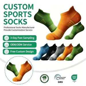 Men’s Autumn Ankle Socks Spandex Nylon Cotton Blend Thick Digital Print Basketball Outdoor Sports Performance Socks