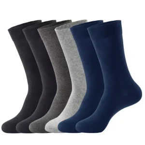 Men’s Autumn Business Formal Crew Socks Cotton Blend Anti Bacterial Breathable Eco Friendly Casual Athletic 10 Pairs MOQ