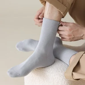 Men’s Autumn Cotton Socks High Elasticity Sweat-absorbing Sports Casual Long Socks Men Socks Cotton