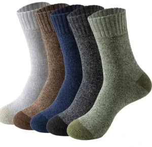 Men’s Autumn Dress Cartoon Anti Bacterial Cotton Warm Terry Socks Threaded Towel