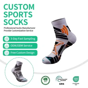 Men’s Autumn Professional Golf Sports Socks Breathable Odor-Resistant Crew High Sweat-Absorbent Body Logo