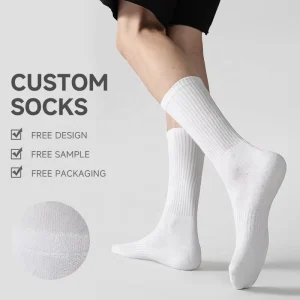 Men’s Autumn Winter Knitted Shock-absorbing Breathable Terry Anti-Friction Mid-Calf Pure Cotton ODM Daily Leisure Sports Socks