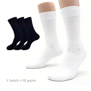 Men’s Bamboo Cotton Low Price Crew Socks Solid Color Dress Daily Life Support Men Socks for Business