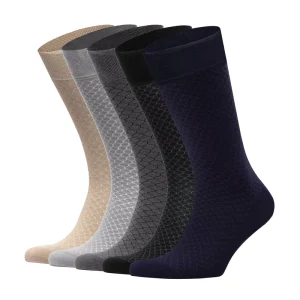 Mens Bamboo Dress Socks Plain Honeycomb Socks Moisture Wicking Dress Socks