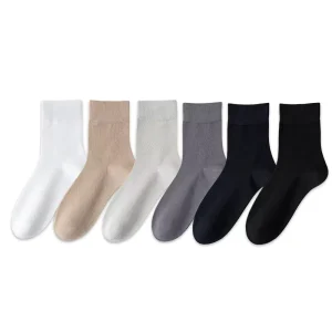 Men’s Bamboo Fiber Socks Summer Crew & Ankle Socks Seamless One-Piece Knit Moisture-Wicking Antibacterial Odor-Resistant