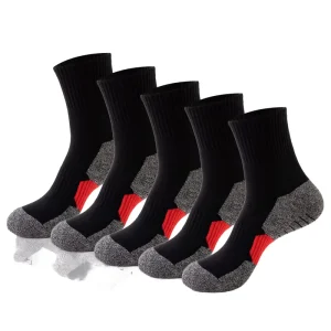 Men’s Basketball Sport Socks Breathable Solid Color Crew Knitted with Logo on Cuff and Bottom for Spring Season