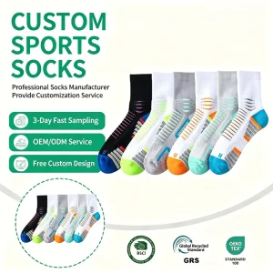Men’s Basketball Sports Socks Spring Autumn Mid-Calf Towel Bottom Non-Slip Breathable Crew Height Knitted Technique Personalized