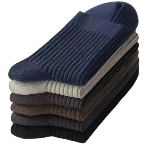 Men’s Black Dress Socks High Quality Cotton Classic Business Suit Socks Ankle Height Anti Bacterial
