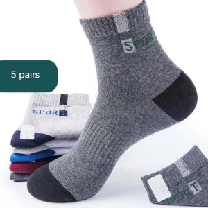 Men’s Black Sports Socks Fashion Mid Tube for Spring Summer Breathable Mesh for Sweat Absorption Business 10 Pairs