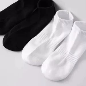 Men’s Black & White Thin Summer Ankle Socks with Anti Slip Waistband